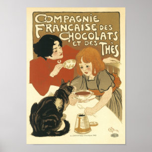 Affiche Compagnie Francais de Chocolats Publicité Vintage