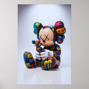 Affiche Compagnon Kaws : éclaboussure de graffiti