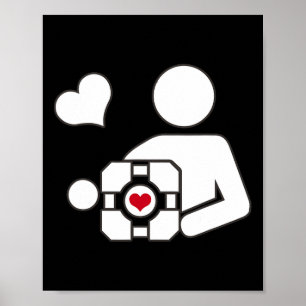 Affiche Companion Cube Gaming Portal Nerd Funny Gamer 1