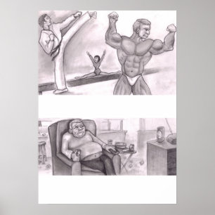 Affiche Comparaison illustrée de la condition physique et