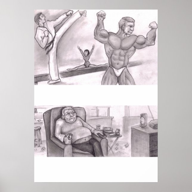 Affiche Comparaison illustrée de la condition physique et  (Devant)
