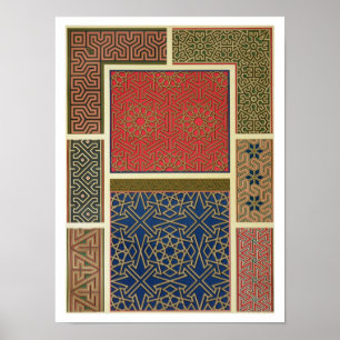 Affiche Compartiments et frontières en bois, 'd'art arabe