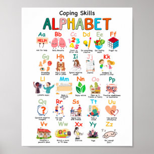 Affiche Compétences Abc Alphabet Sensibilisation à la sant