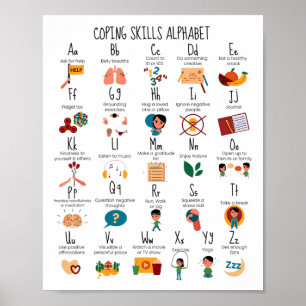 Affiche Compétences d'adaptation Alphabet Conseiller scola