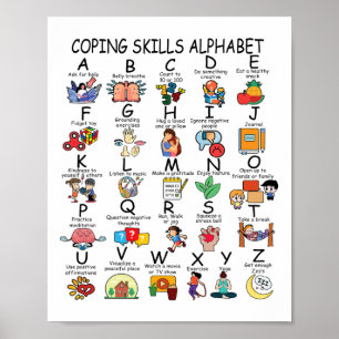 Affiche Compétences d'adaptation en santé Alphabet Enseign