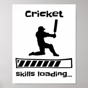Affiche Compétences de cricket pour enfants Chargement Jou