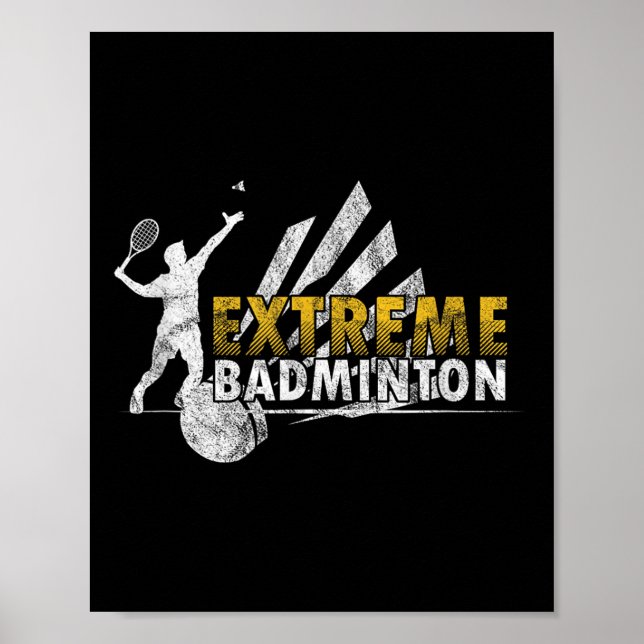 Affiche Compétition de jeu de badminton extrême (Devant)