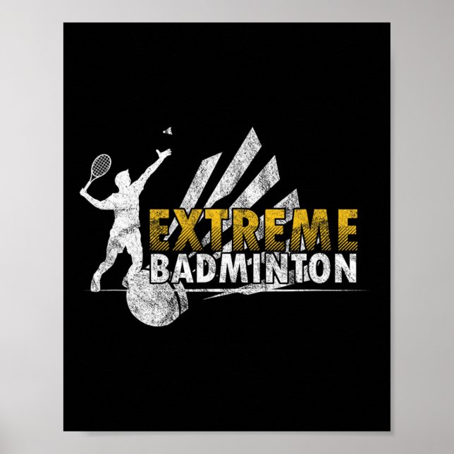 Affiche Compétition de jeu de badminton extrême (Devant)