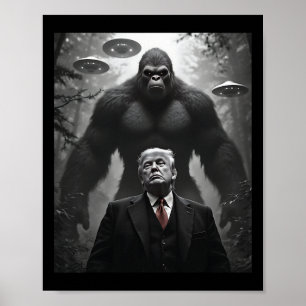 Affiche Complot de Trump Bigfoot Ufo Rencontre Aliène Visi