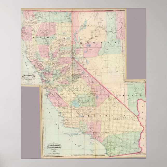 Affiche Composite Calif, Nevada (Devant)