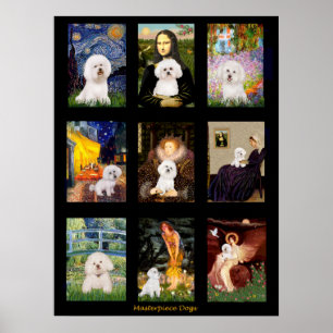 Affiche Composite de Bichon Frise d'art célèbre