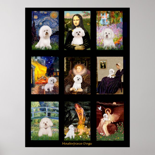Affiche Composite de Bichon Frise d'art célèbre (Devant)