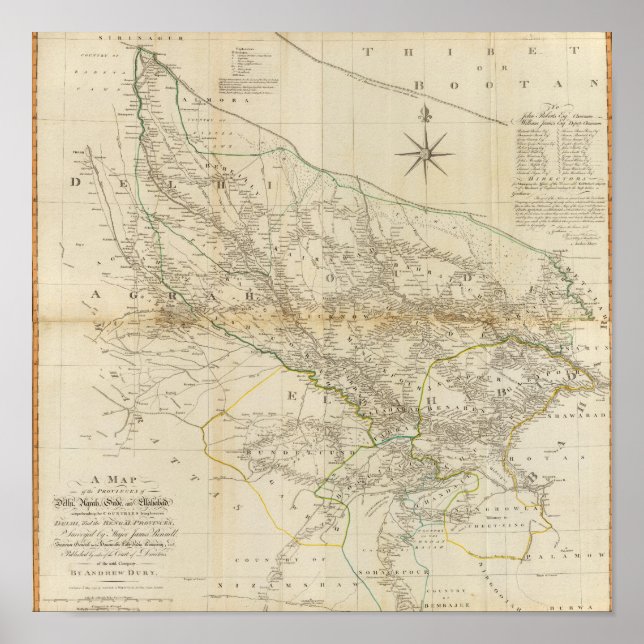 Affiche Composite Delhi, Agrah, Oude, Ellahabad (Devant)