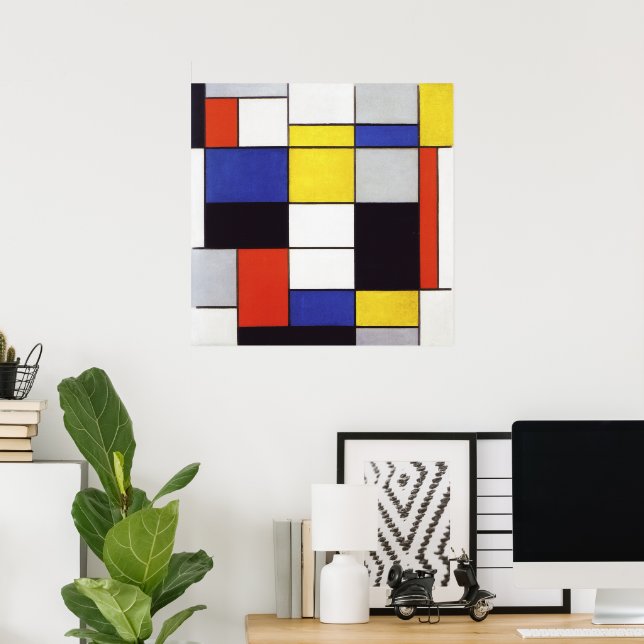 Affiche Composition A par Piet Mondrian (Bureau à domicile)