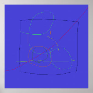 Affiche Composition Abstraite avec lignes de chevauchement