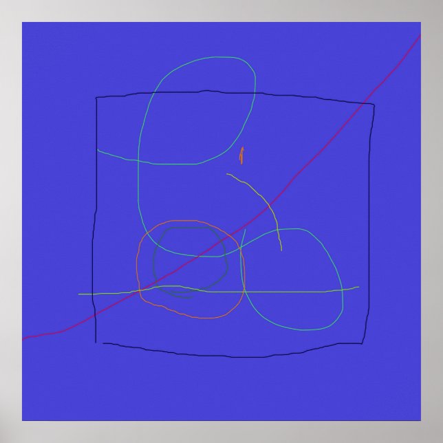 Affiche Composition Abstraite avec lignes de chevauchement (Devant)