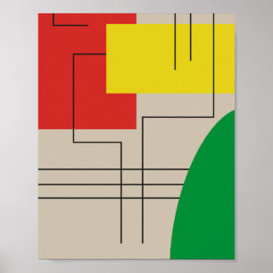 Affiche Composition Abstraite Géométrique avec des Couleur