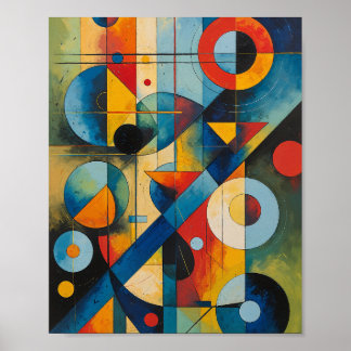 Affiche Composition Abstraite Géométrique Dynamique
