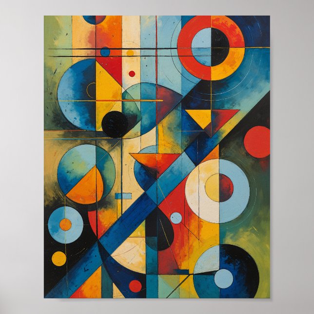 Affiche Composition Abstraite Géométrique Dynamique (Devant)