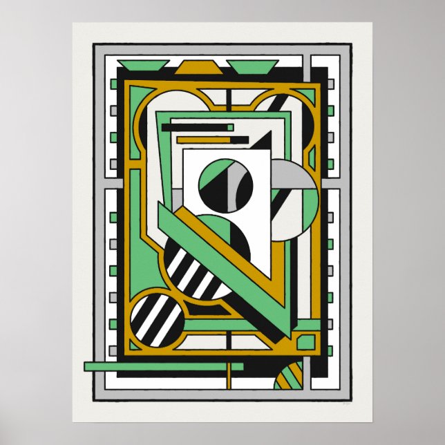 Affiche Composition Abstraite Géométrique Moderne (Devant)