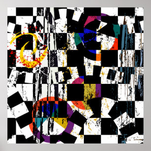 Affiche Composition arrière - plan abstraite, avec traits,