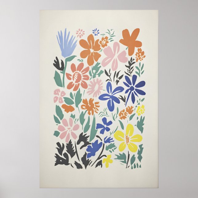 Affiche Composition artistique d'arrangement floral coloré (Devant)