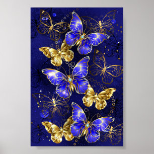 Affiche Composition aux papillons de saphir