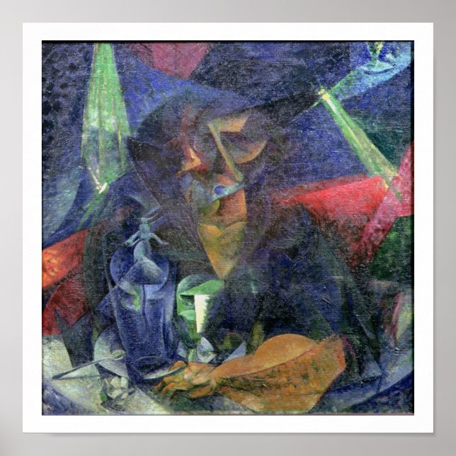 Affiche Composition avec la figure d'une femme, 1912 (huil (Devant)