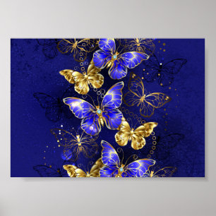 Affiche Composition avec papillons de saphir