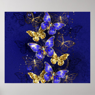 Affiche Composition avec papillons de saphir