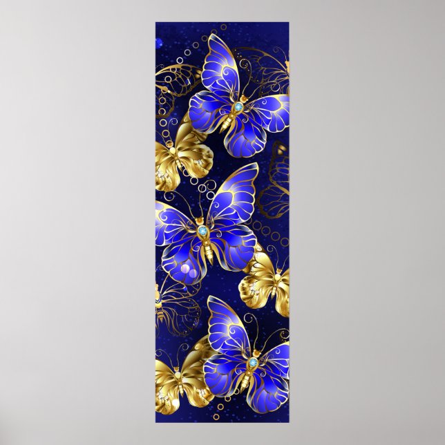 Affiche Composition avec papillons Sapphire (Devant)