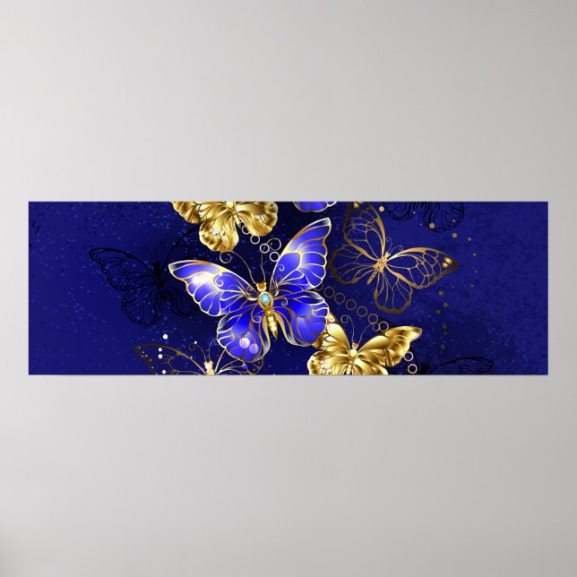 Affiche Composition avec papillons Sapphire (Devant)