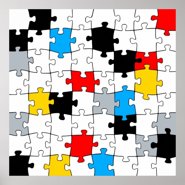 Affiche Composition de la couleur minimale du puzzle De St (Devant)
