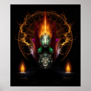 Affiche Composition De L'Art Fractal Riddian Queen Of Fire