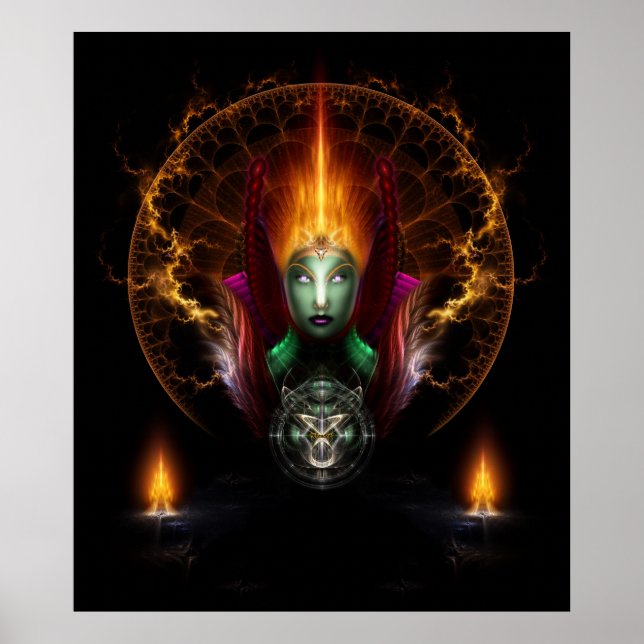 Affiche Composition De L'Art Fractal Riddian Queen Of Fire (Devant)
