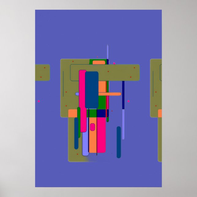 Affiche Composition d'œuvre d'art abstrait  (Devant)