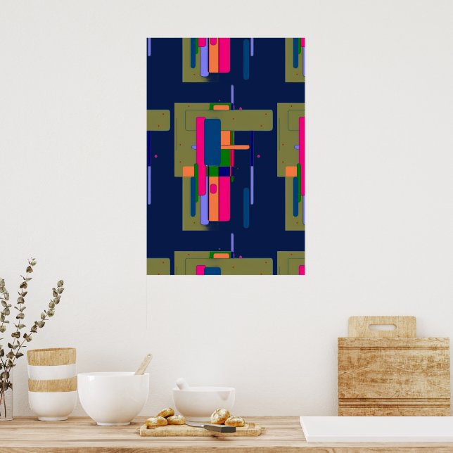 Affiche Composition d'œuvre d'art abstrait  (Cuisine)