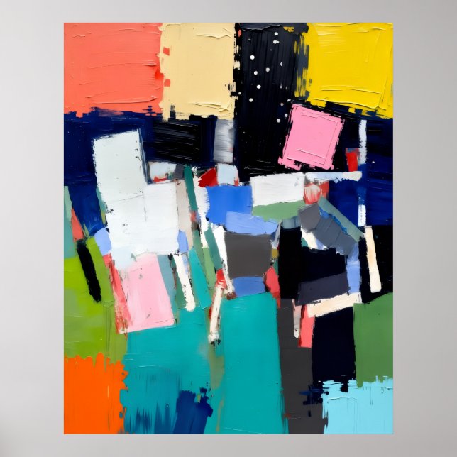 Affiche Composition d'œuvre d'art abstraite  (Devant)