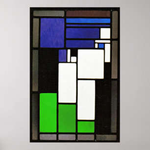Affiche Composition en verre, femme, célèbre oeuvre d'art