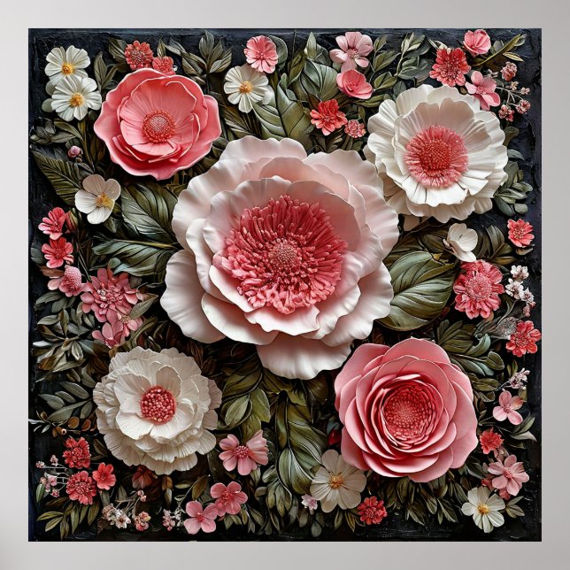 Affiche Composition florale artisanale (Devant)