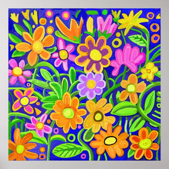 Affiche Composition florale peinte (Devant)