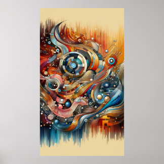 Affiche Composition musicale - abstraite lyrique 15