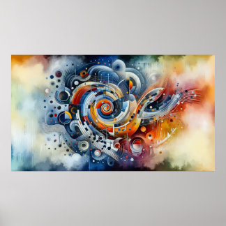 Affiche Composition musicale - pièce abstraite lyrique 06