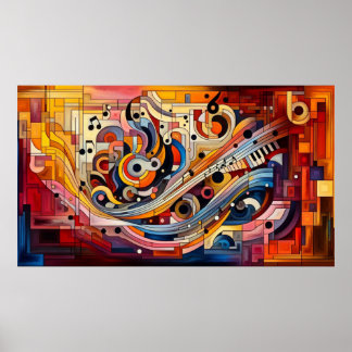 Affiche Composition musicale - pièce abstraite lyrique 08