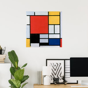 Affiche Composition Rouge, Jaune, Bleu, Noir Mondriaan