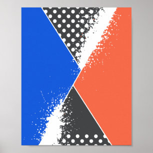Affiche Composition triangulaire audacieuse avec éclabouss