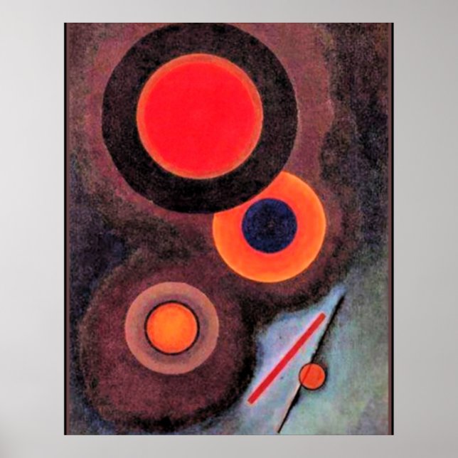 Affiche Composition with Circles and Lines Canvas Print (Devant)