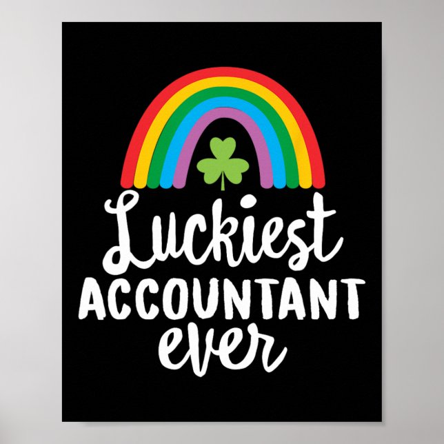 Affiche Comptable le plus chanceux Saint Patrick Shamrocks (Devant)