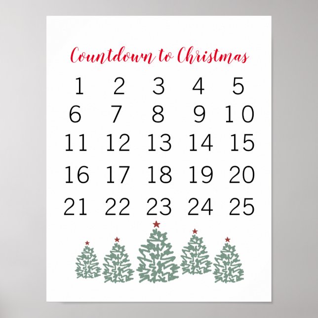 Affiche Compte à rebours du calendrier de Noël (Devant)