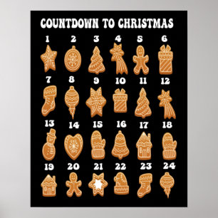 Affiche Compte à rebours du calendrier des fêtes de Noël